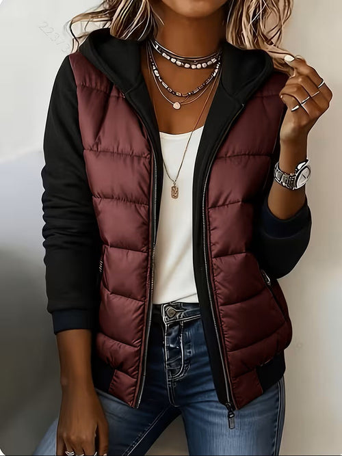 Berta | Quilted Color-Block Hooded Jacket