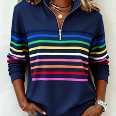 Maggie | Striped Half-Zip Sweater