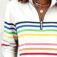 Maggie | Striped Half-Zip Sweater