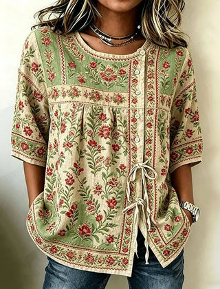 Patricia | Vintage Floral Print Blouse