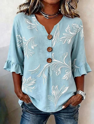 Sandra | Leaf Print Blouse