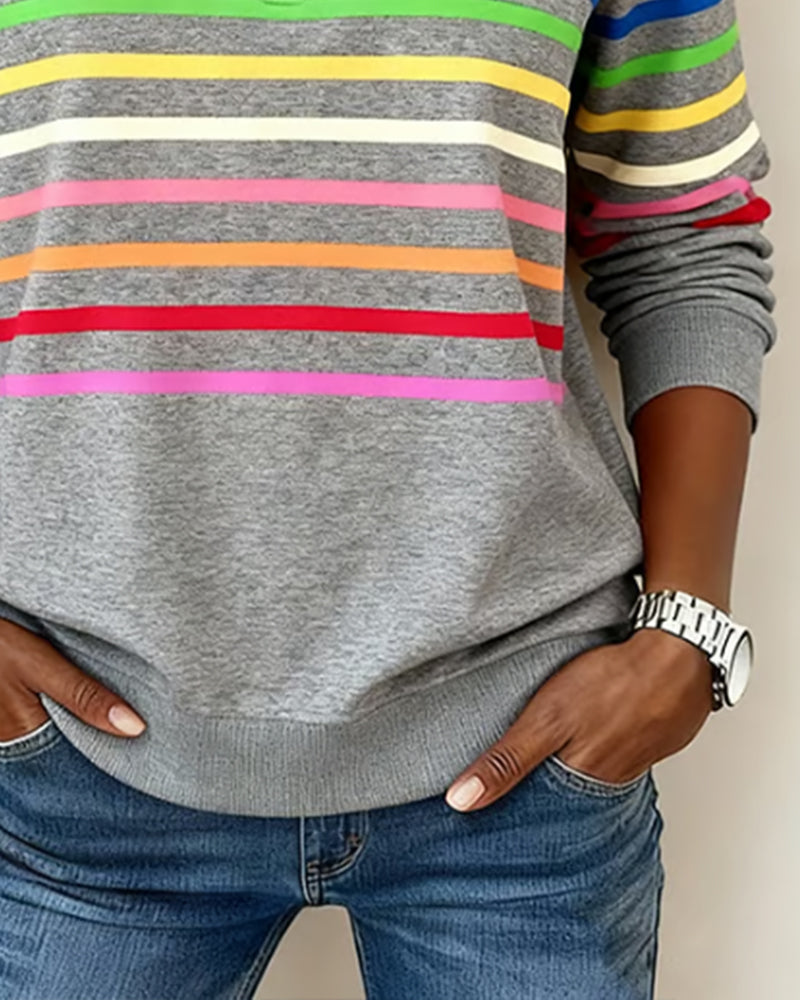 Maggie | Striped Half-Zip Sweater