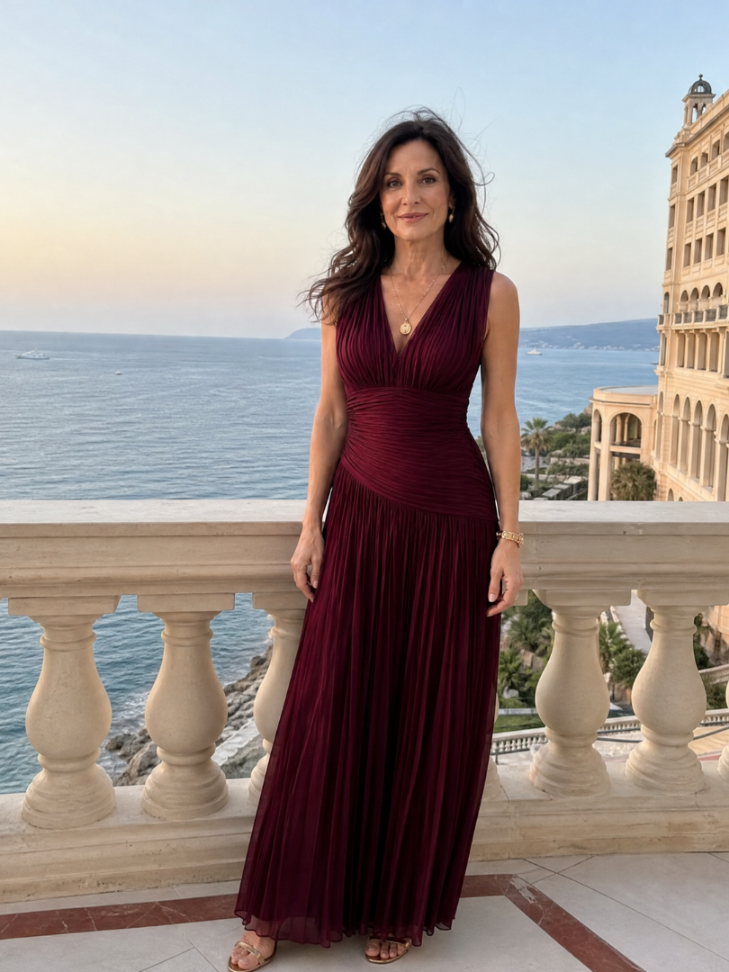 Lemar | Sleeveless V Neck Midi Dress