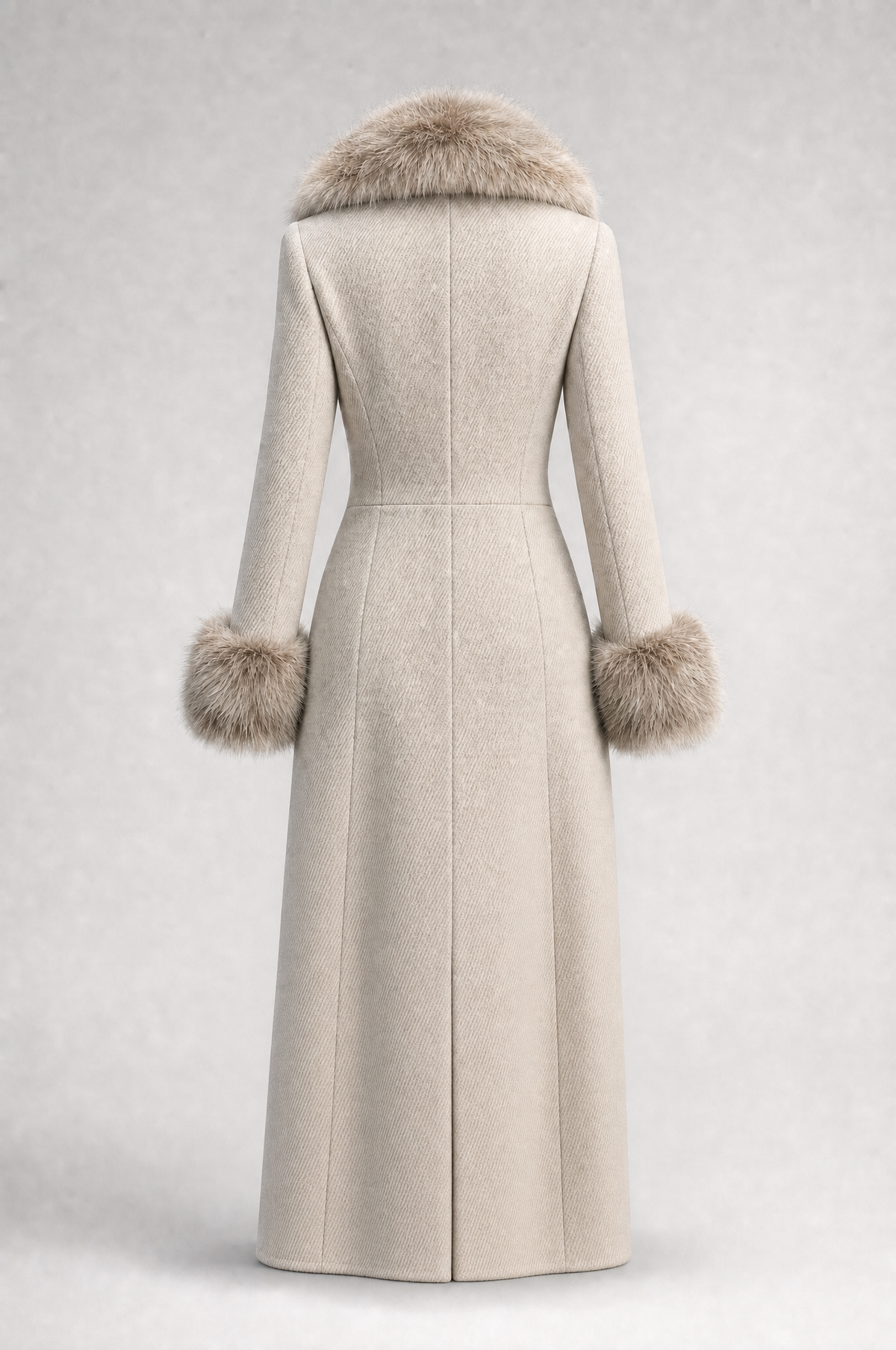 Victoria | Women's Wool coat with a fur collar