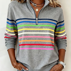 Maggie | Striped Half-Zip Sweater