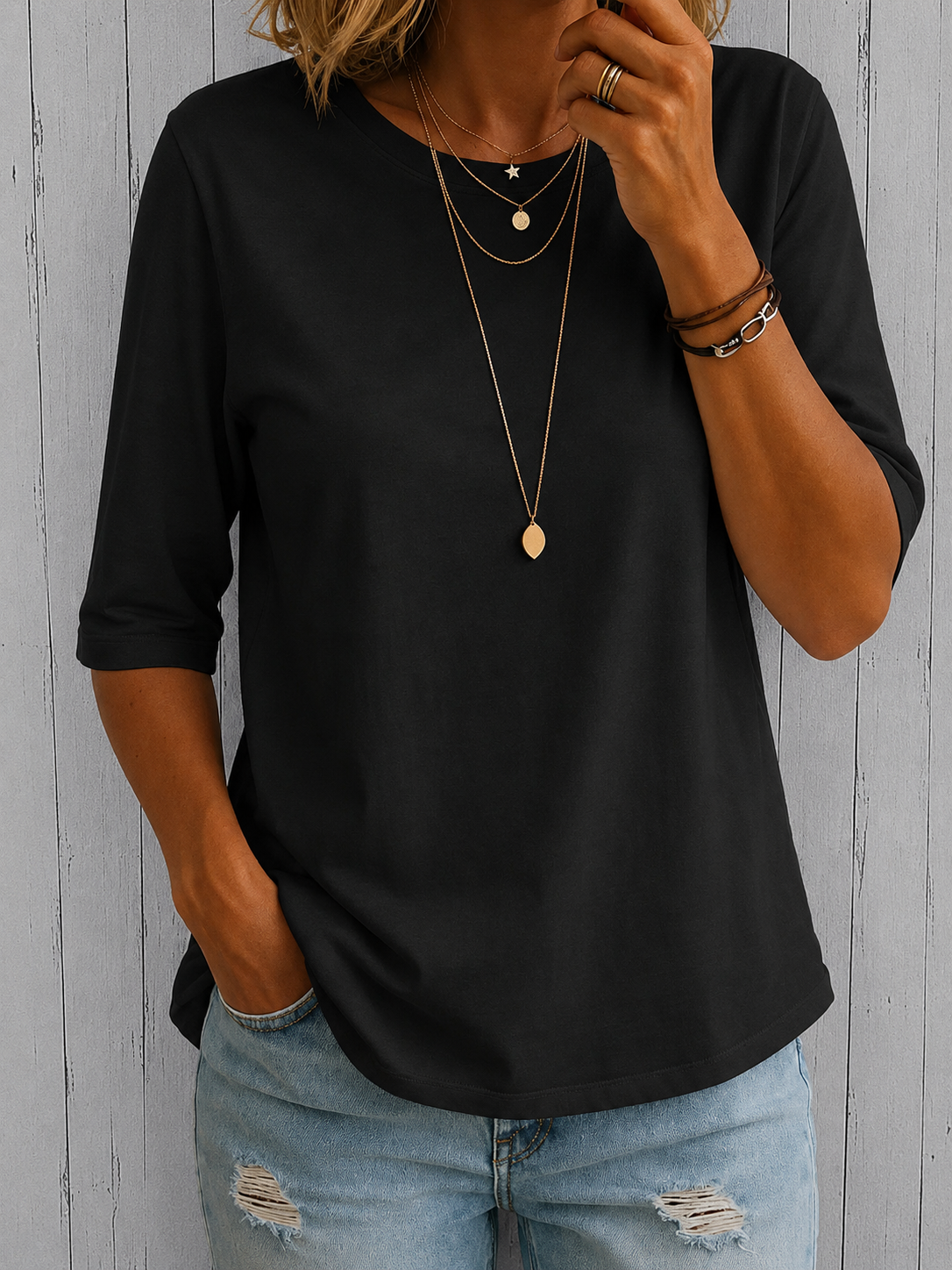 Harper | Relaxed Half-Sleeve Shirt