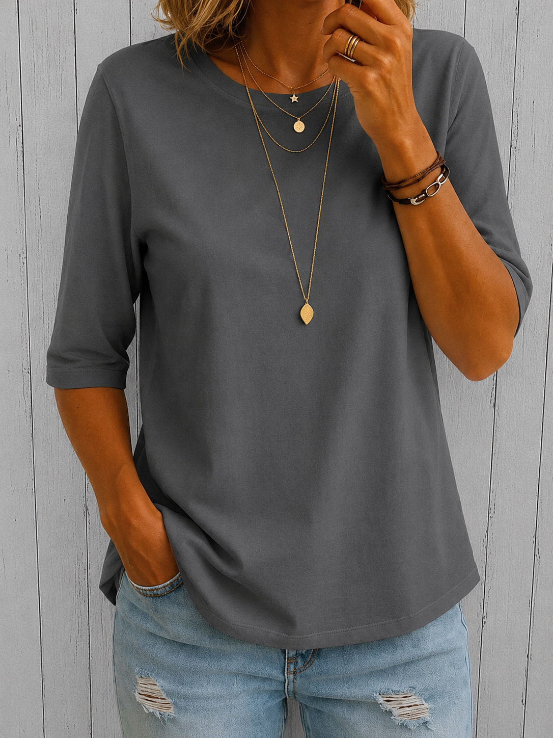 Harper | Relaxed Half-Sleeve Shirt
