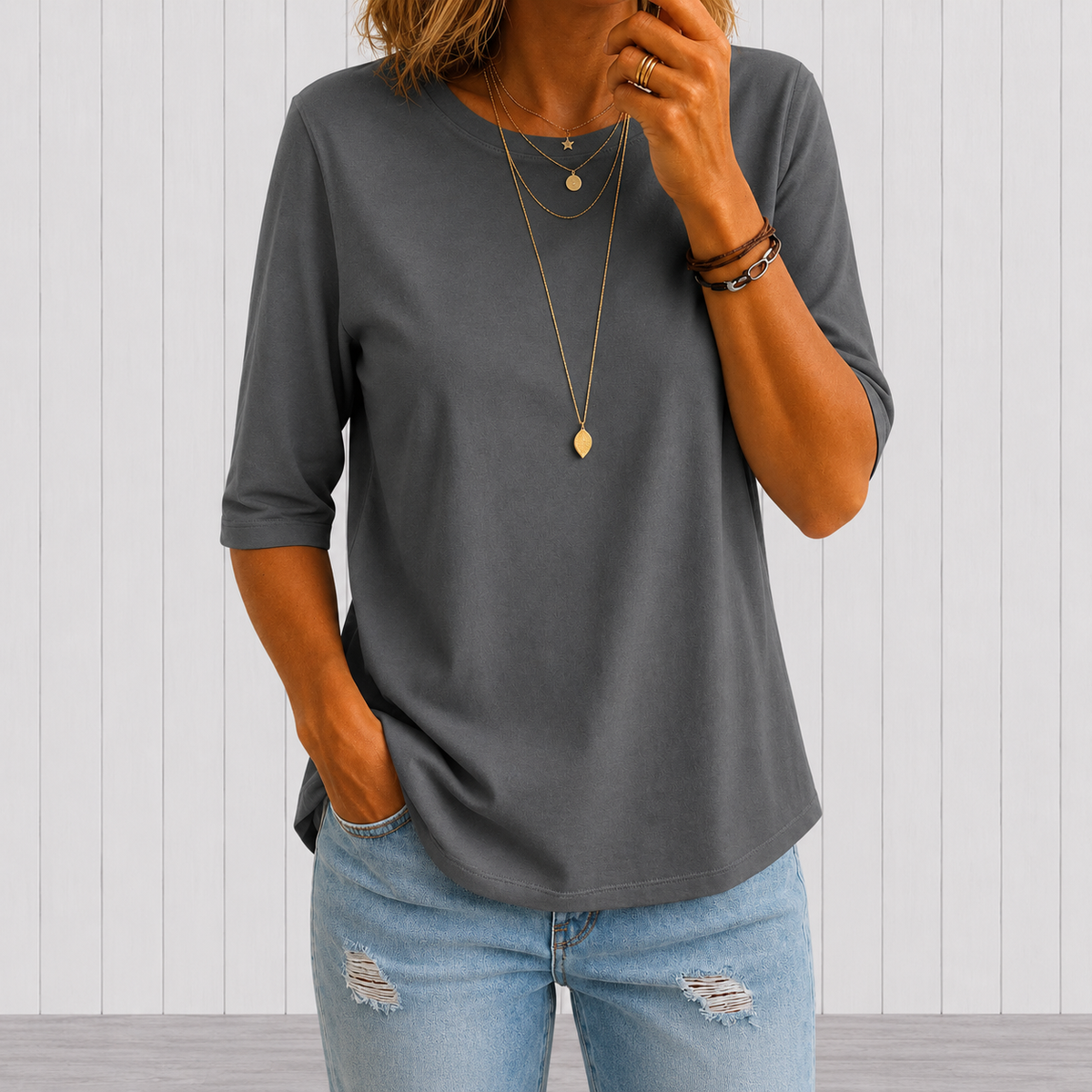 Harper | Relaxed Half-Sleeve Shirt