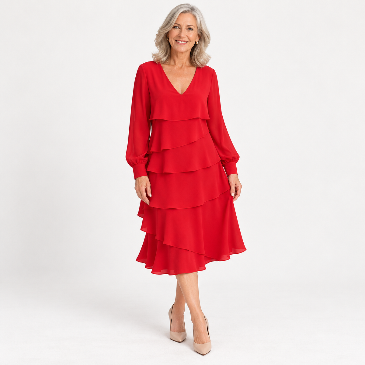 Kiri | Elegant Layered Midi Dress