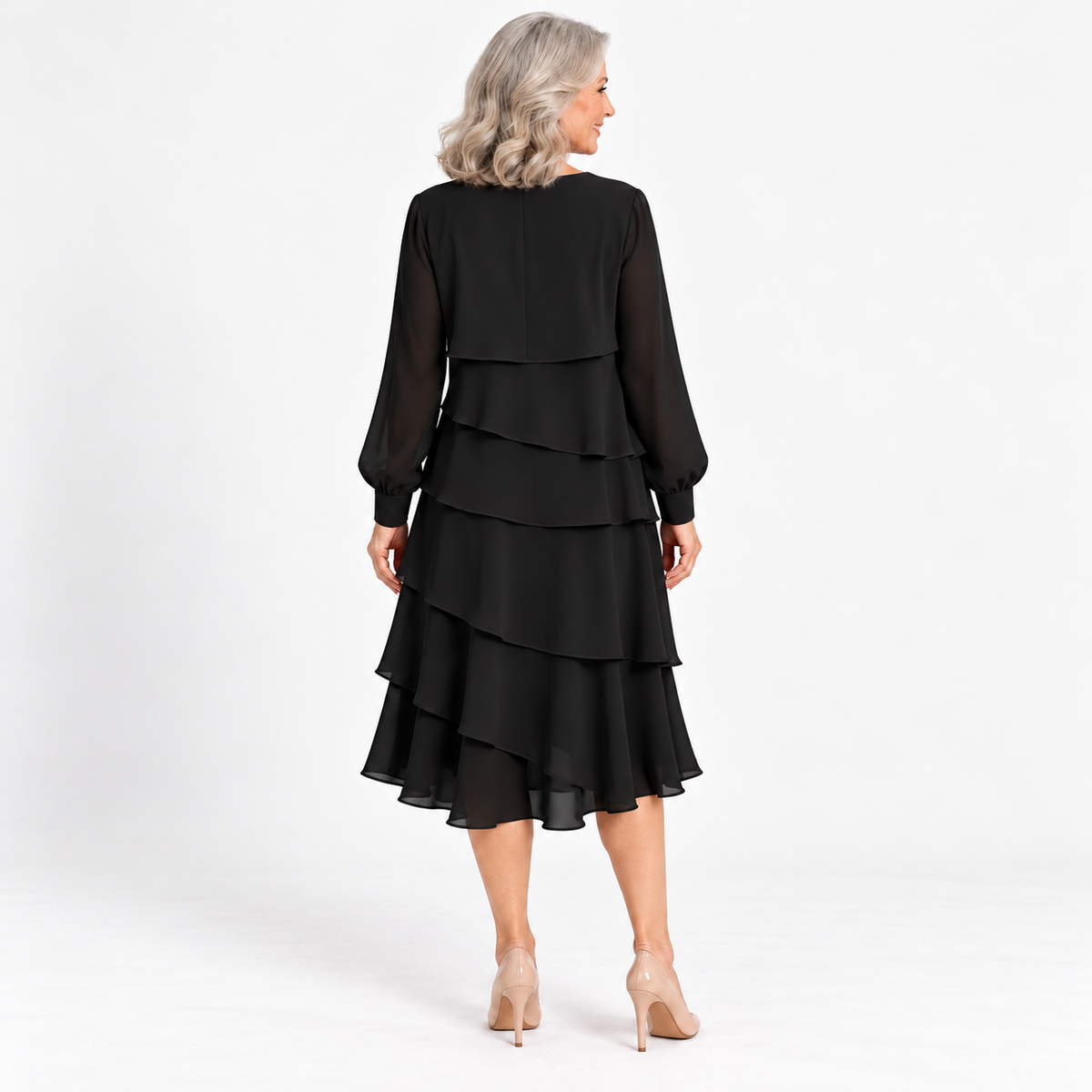 Kiri | Elegant Layered Midi Dress
