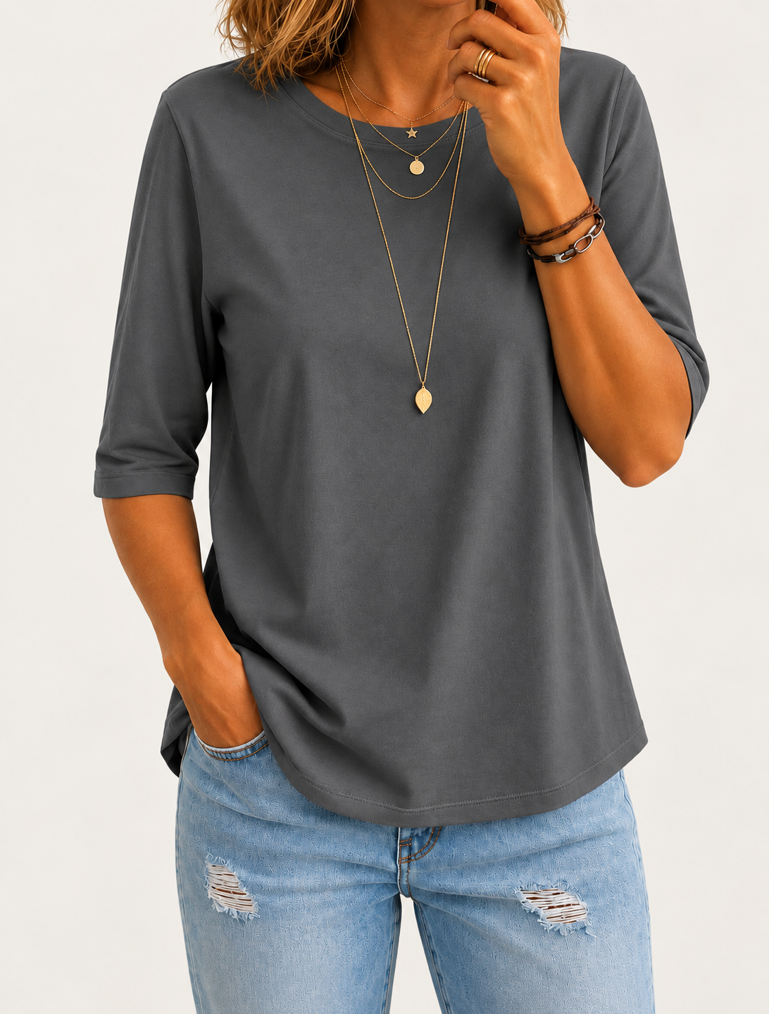 Harper | Relaxed Half-Sleeve Shirt