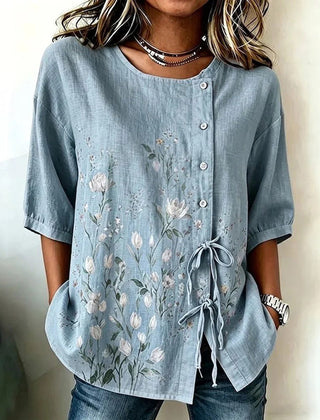 Pamela | Blue Summer Blouse