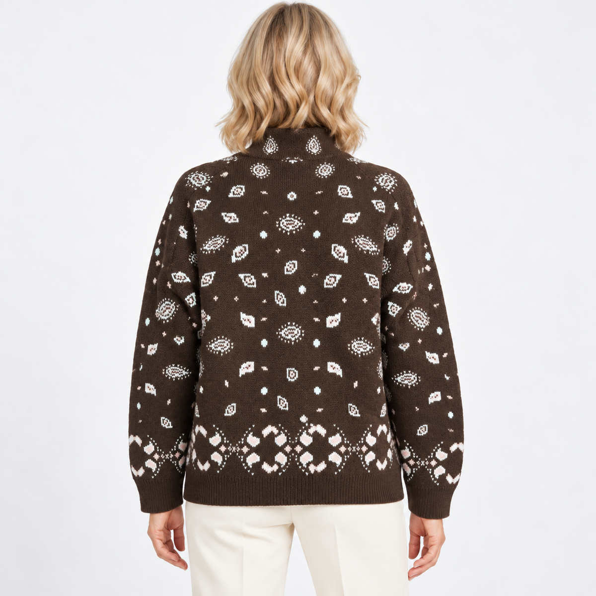 Marissa | Paisley Zip-Up Cardigan