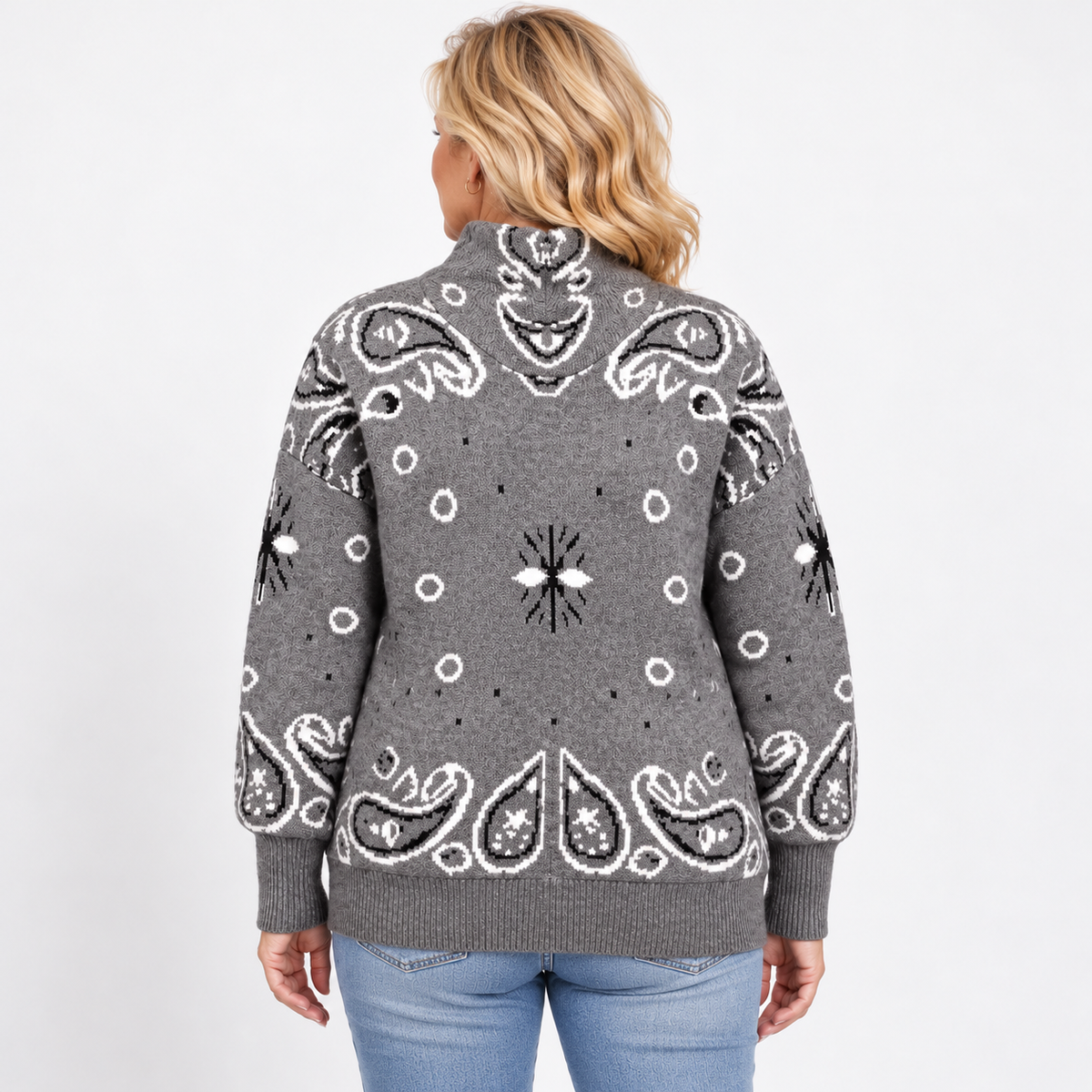 Marissa | Paisley Zip-Up Cardigan