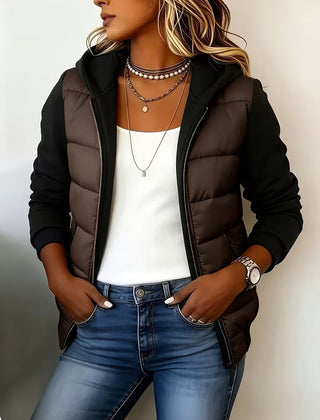 Berta | Quilted Color-Block Hooded Jacket