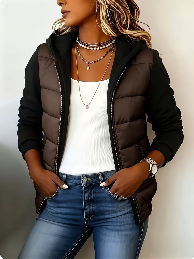 Berta | Quilted Color-Block Hooded Jacket