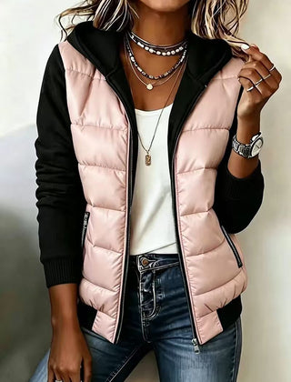 Berta | Quilted Color-Block Hooded Jacket