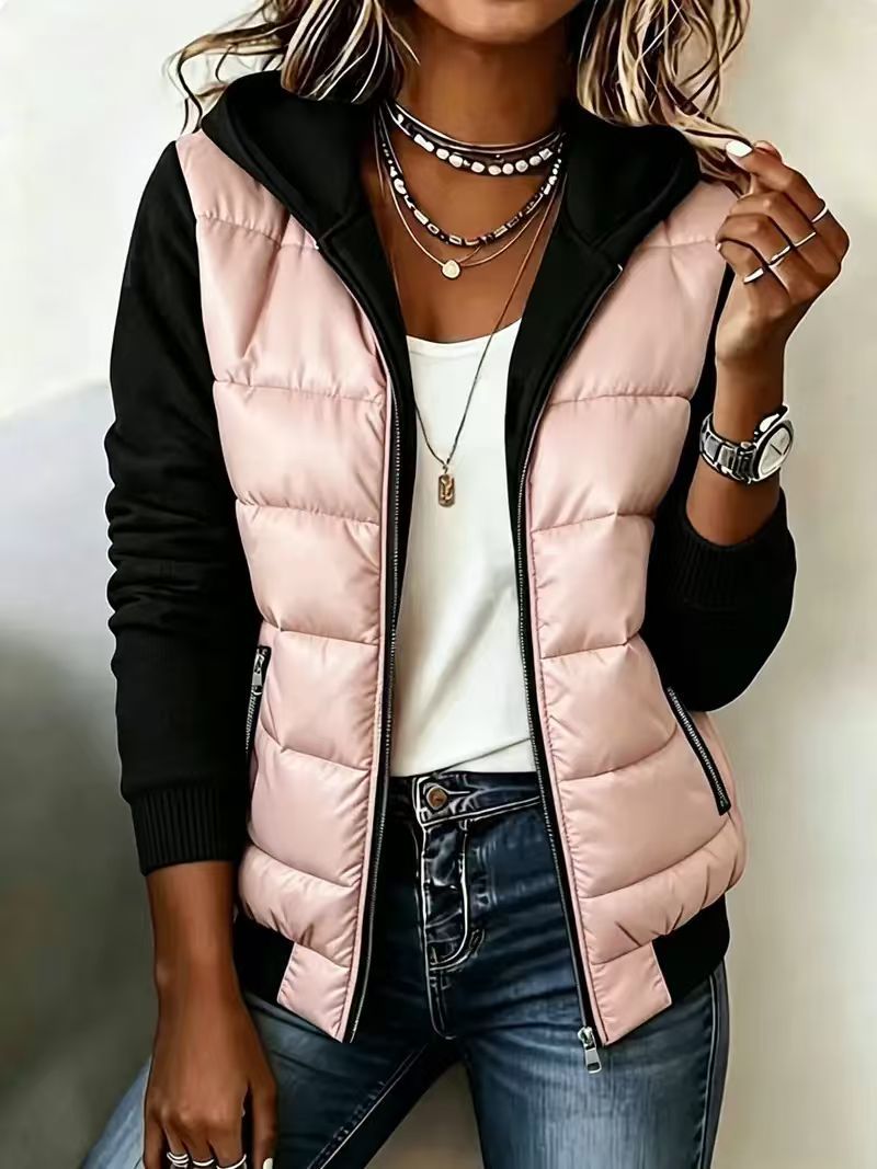 Berta | Quilted Color-Block Hooded Jacket