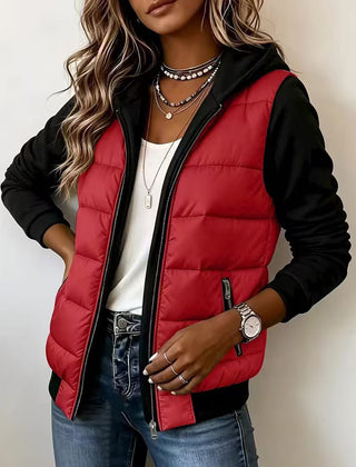 Berta | Quilted Color-Block Hooded Jacket