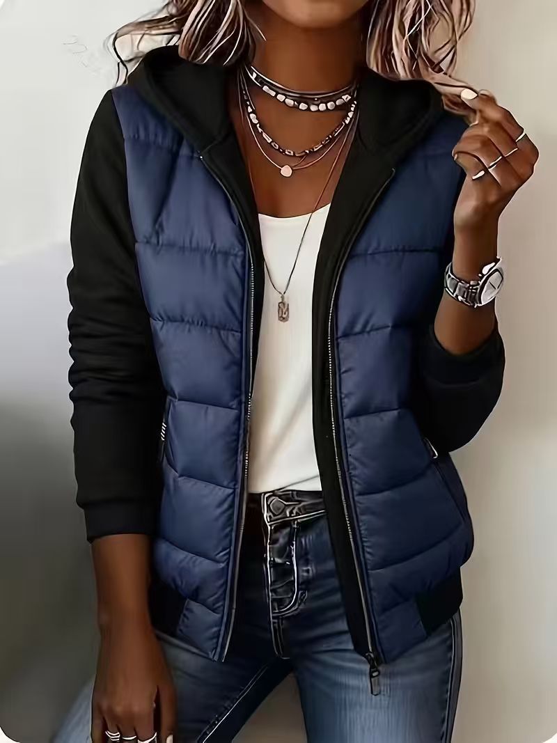 Berta | Quilted Color-Block Hooded Jacket