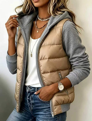 Berta | Quilted Color-Block Hooded Jacket