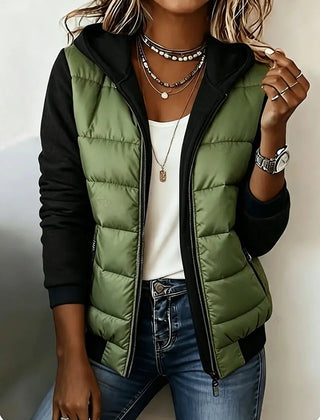 Berta | Quilted Color-Block Hooded Jacket