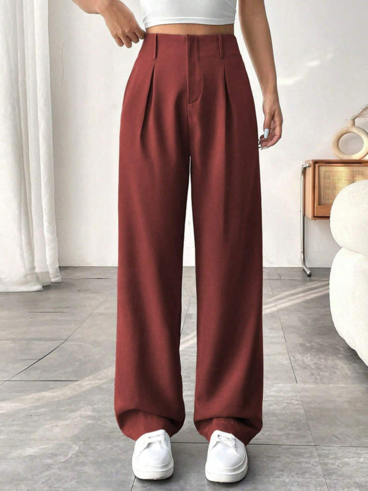 BELISIMA – Elegant Pleated Wide-Leg Office Trouser