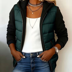Berta | Quilted Color-Block Hooded Jacket