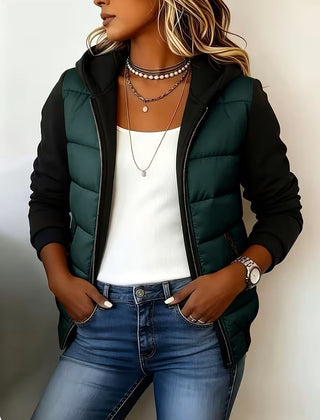 Berta | Quilted Color-Block Hooded Jacket