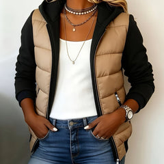 Berta | Quilted Color-Block Hooded Jacket