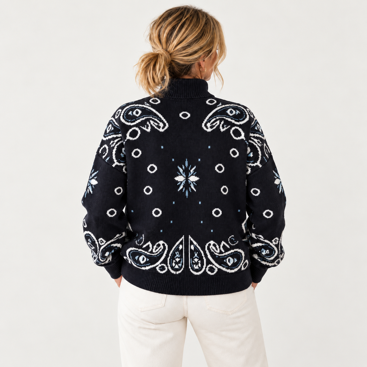 Marissa | Paisley Zip-Up Cardigan
