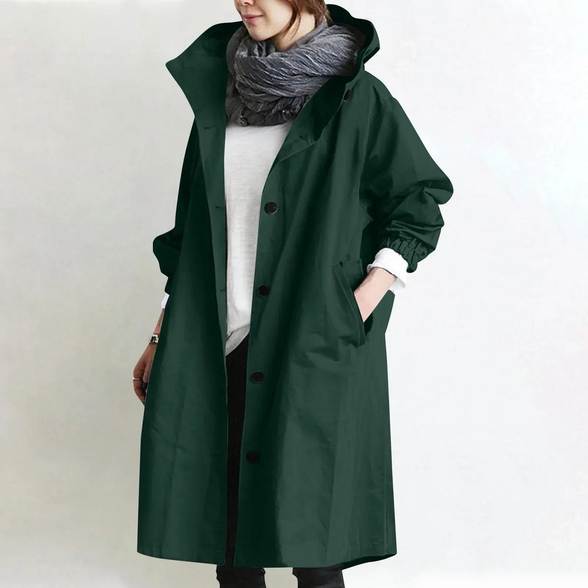 Audrey | Elegant Hooded Trench Coat