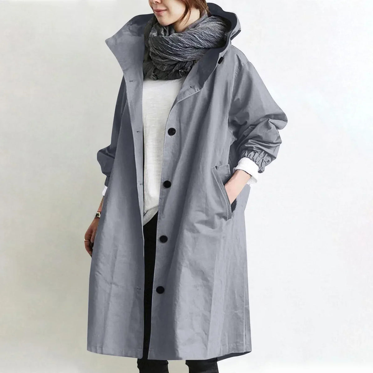 Audrey | Elegant Hooded Trench Coat