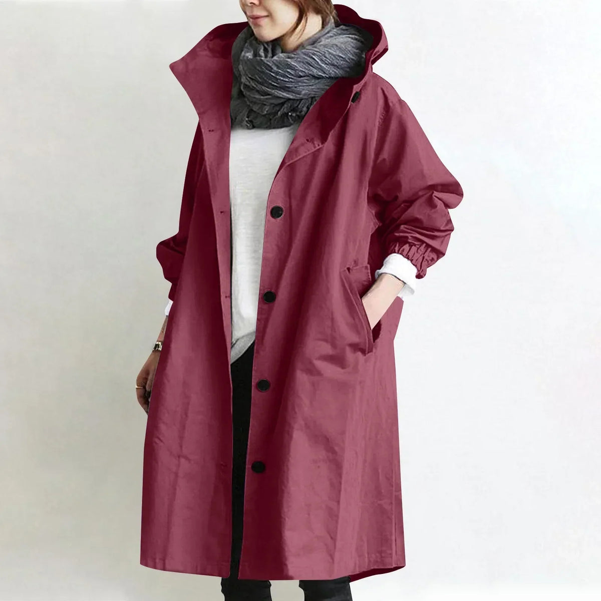 Audrey | Elegant Hooded Trench Coat
