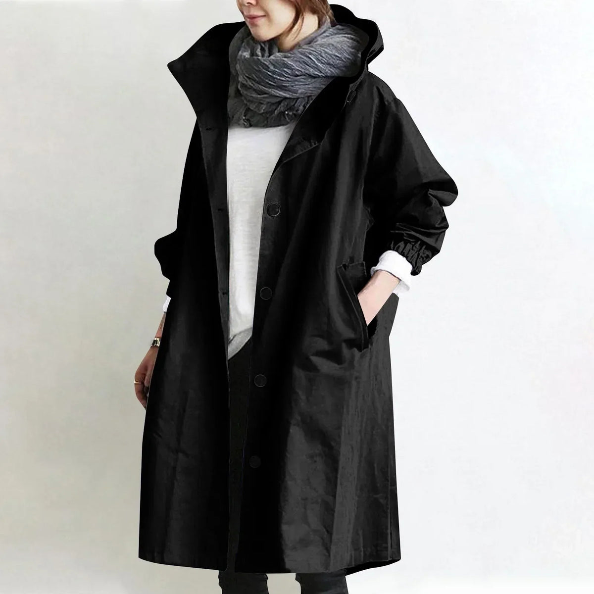 Audrey | Elegant Hooded Trench Coat