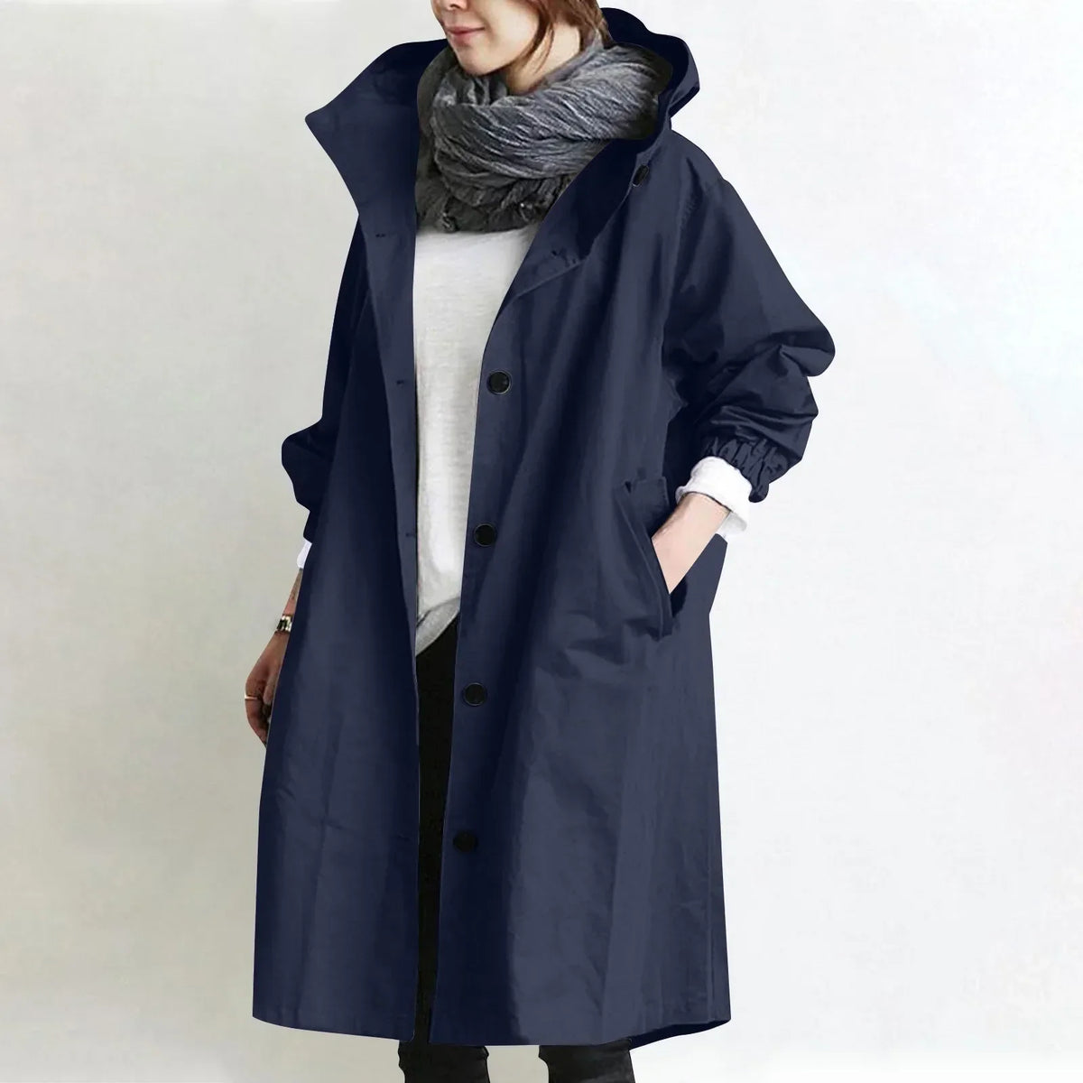 Audrey | Elegant Hooded Trench Coat