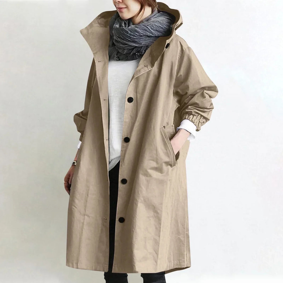Audrey | Elegant Hooded Trench Coat