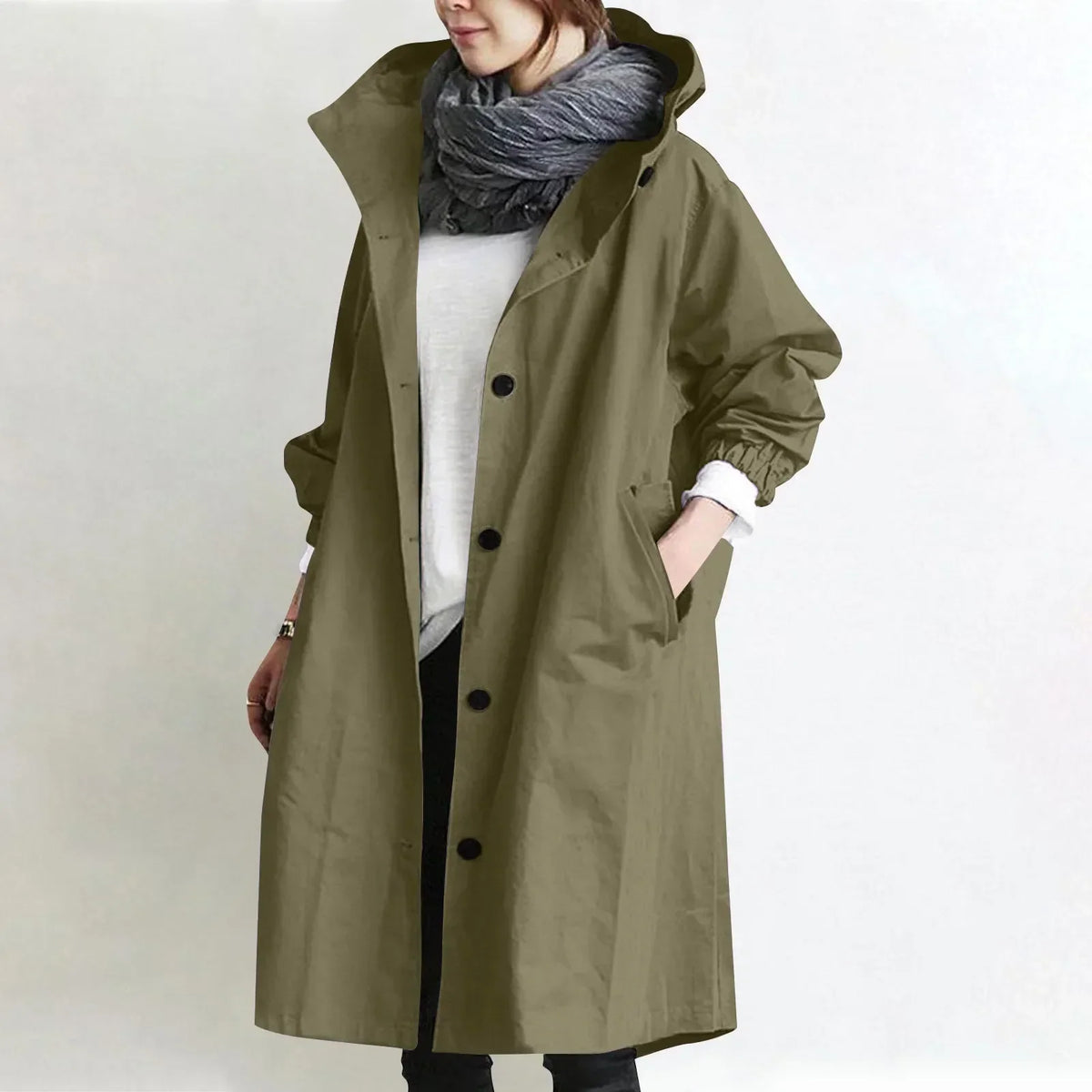 Audrey | Elegant Hooded Trench Coat