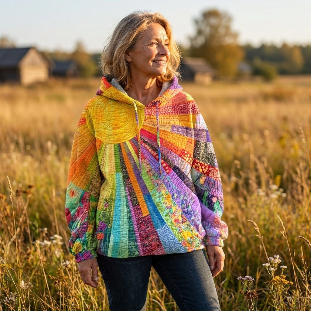 The Amanda — a cozy hooded sweater, and a little wearable joy.