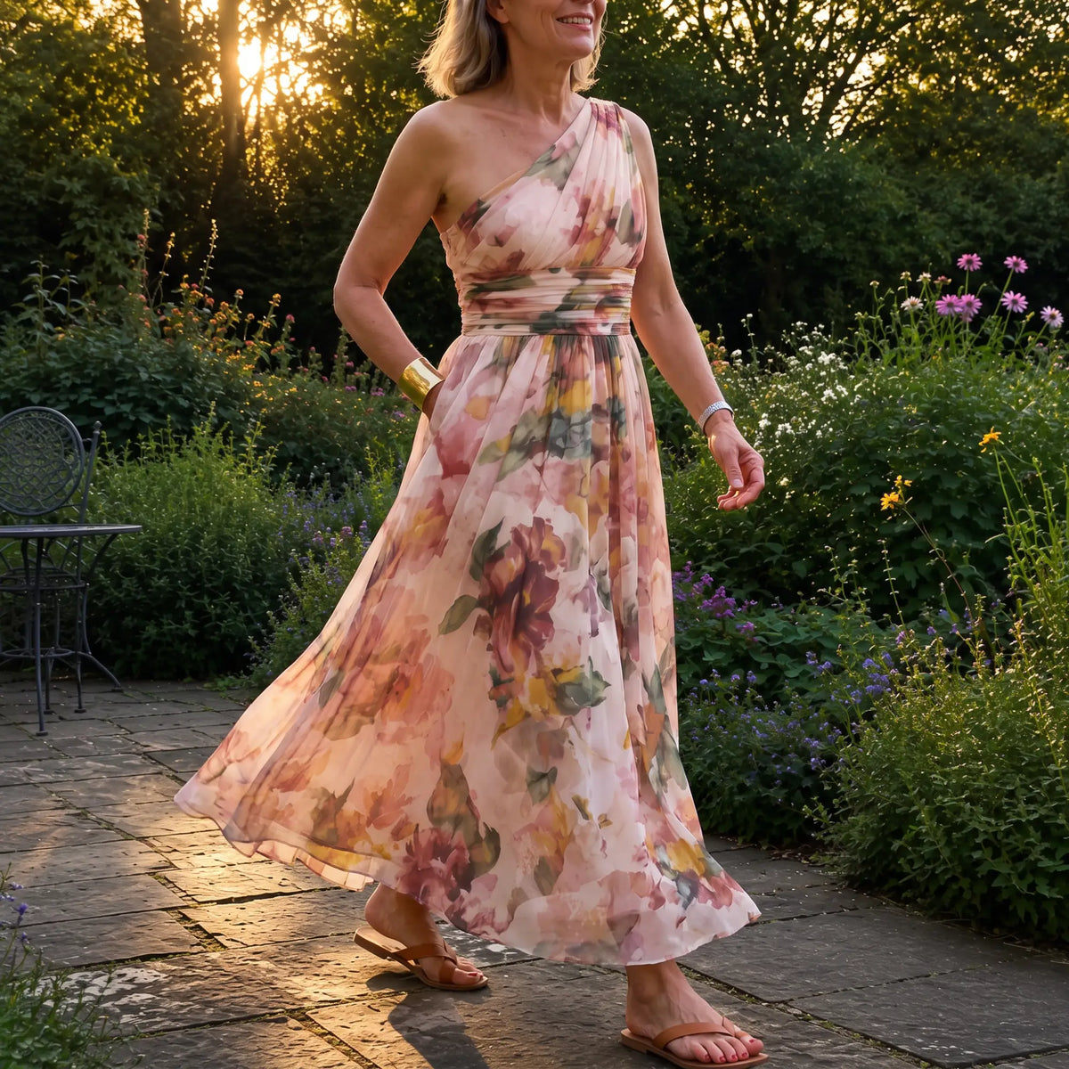 The Beatrice in Blush — a skirt that moves with every step.