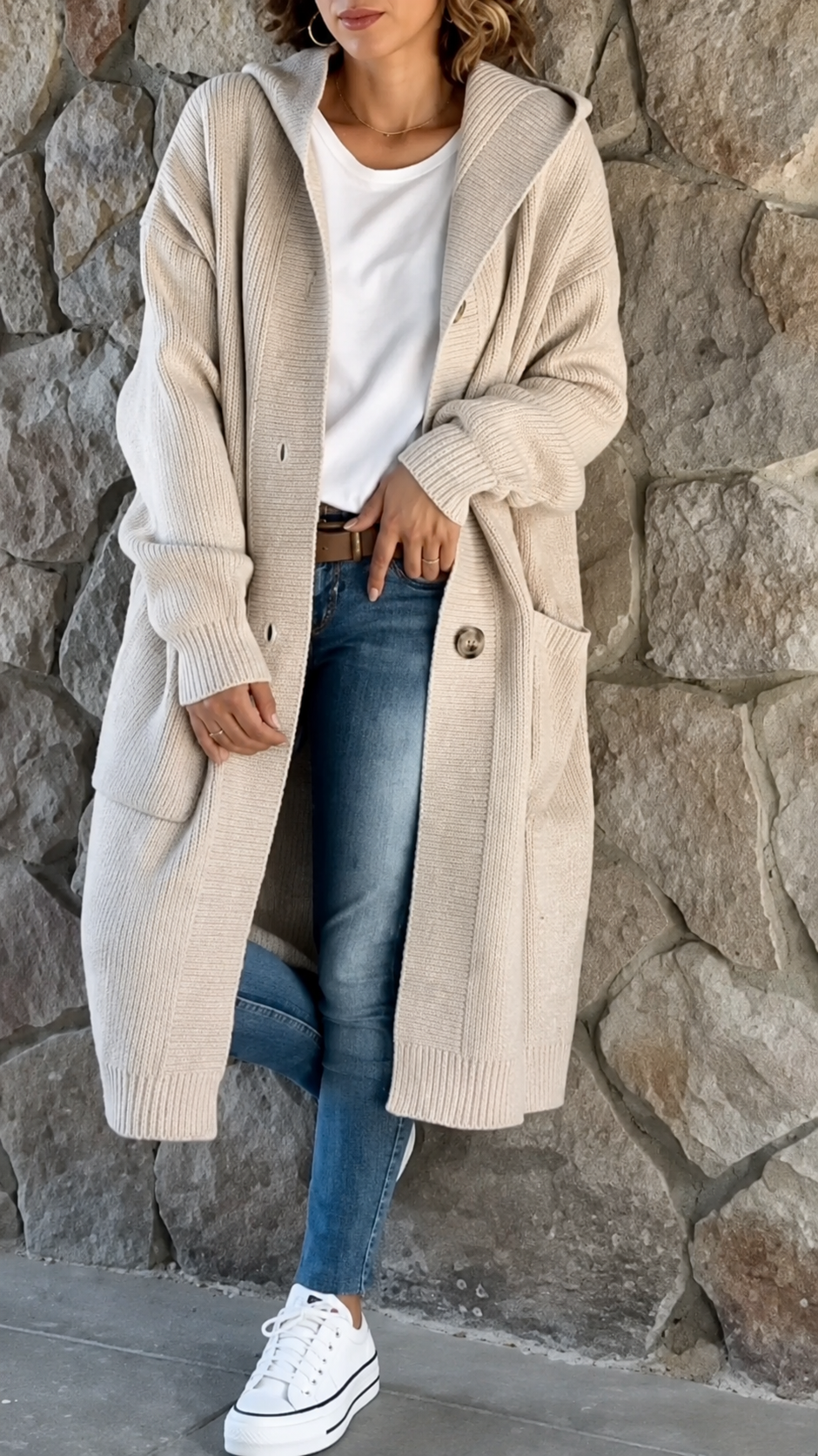 Women’s Long Knit Open Front Cardigan