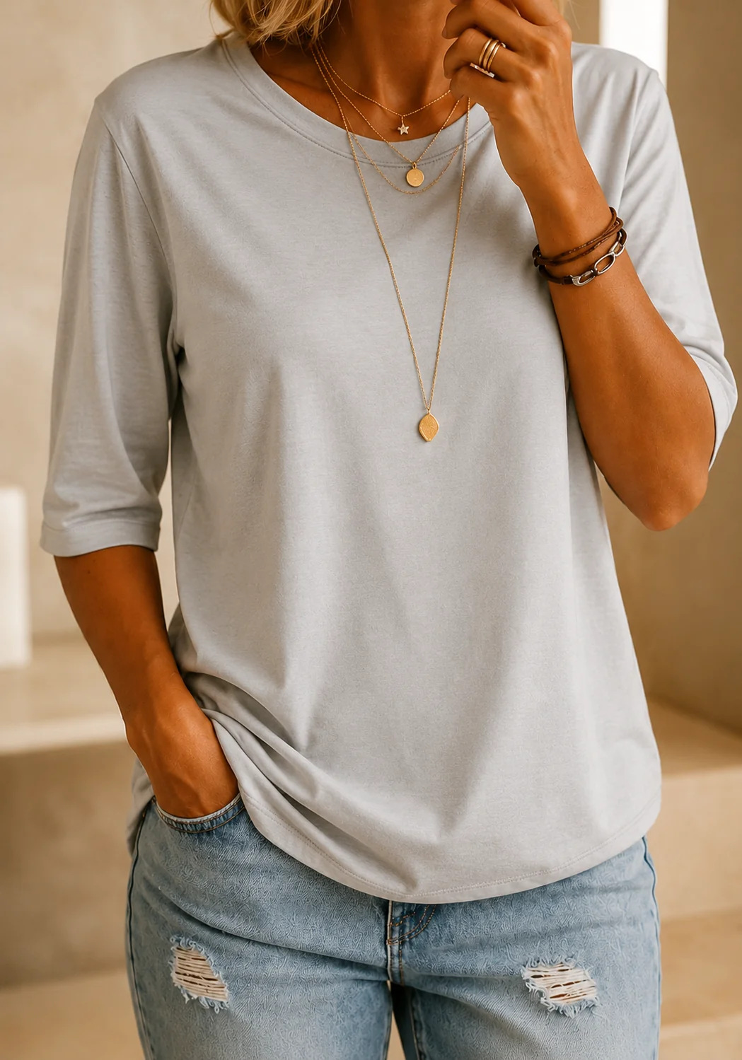 Harper | Relaxed Half-Sleeve Shirt