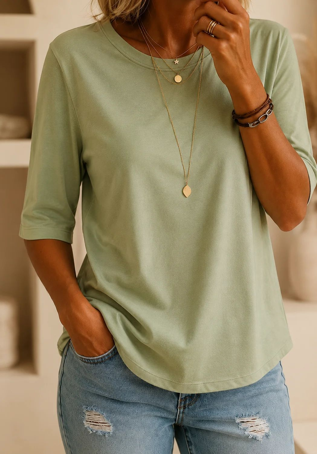 Harper | Relaxed Half-Sleeve Shirt