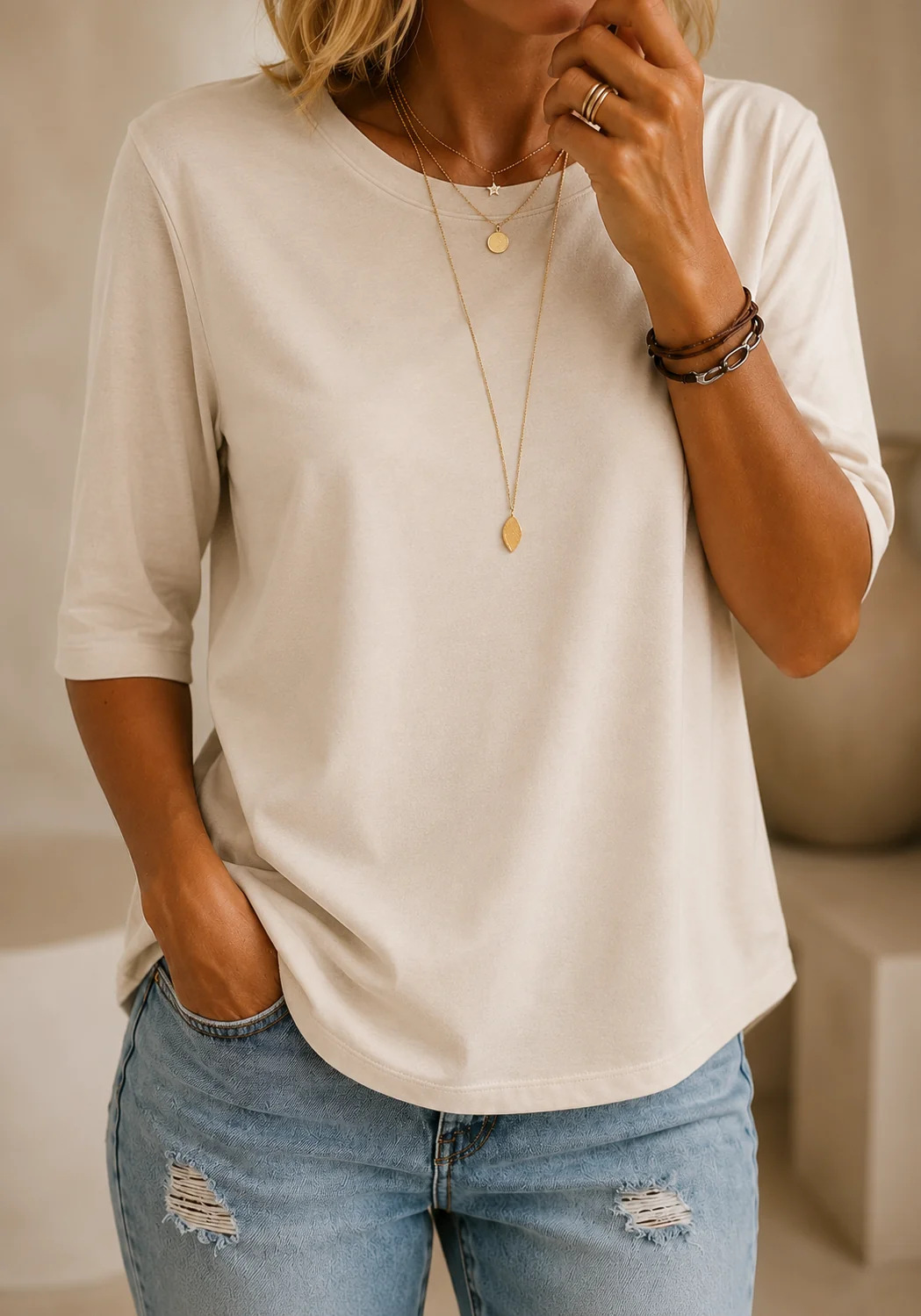 Harper | Relaxed Half-Sleeve Shirt