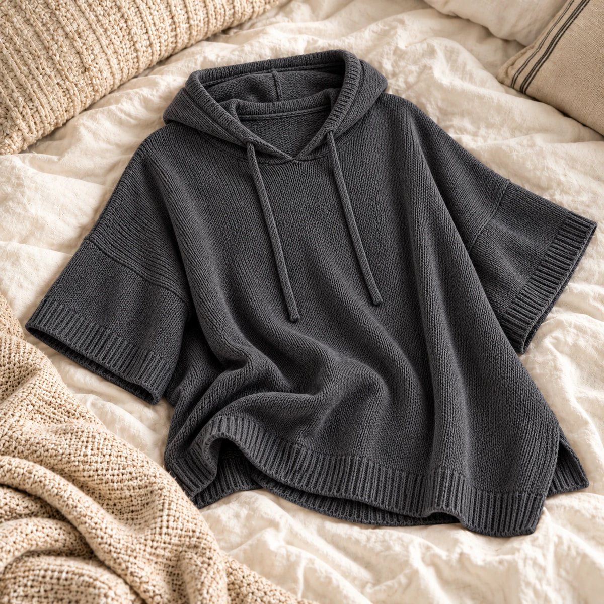 A cozy drawstring hood