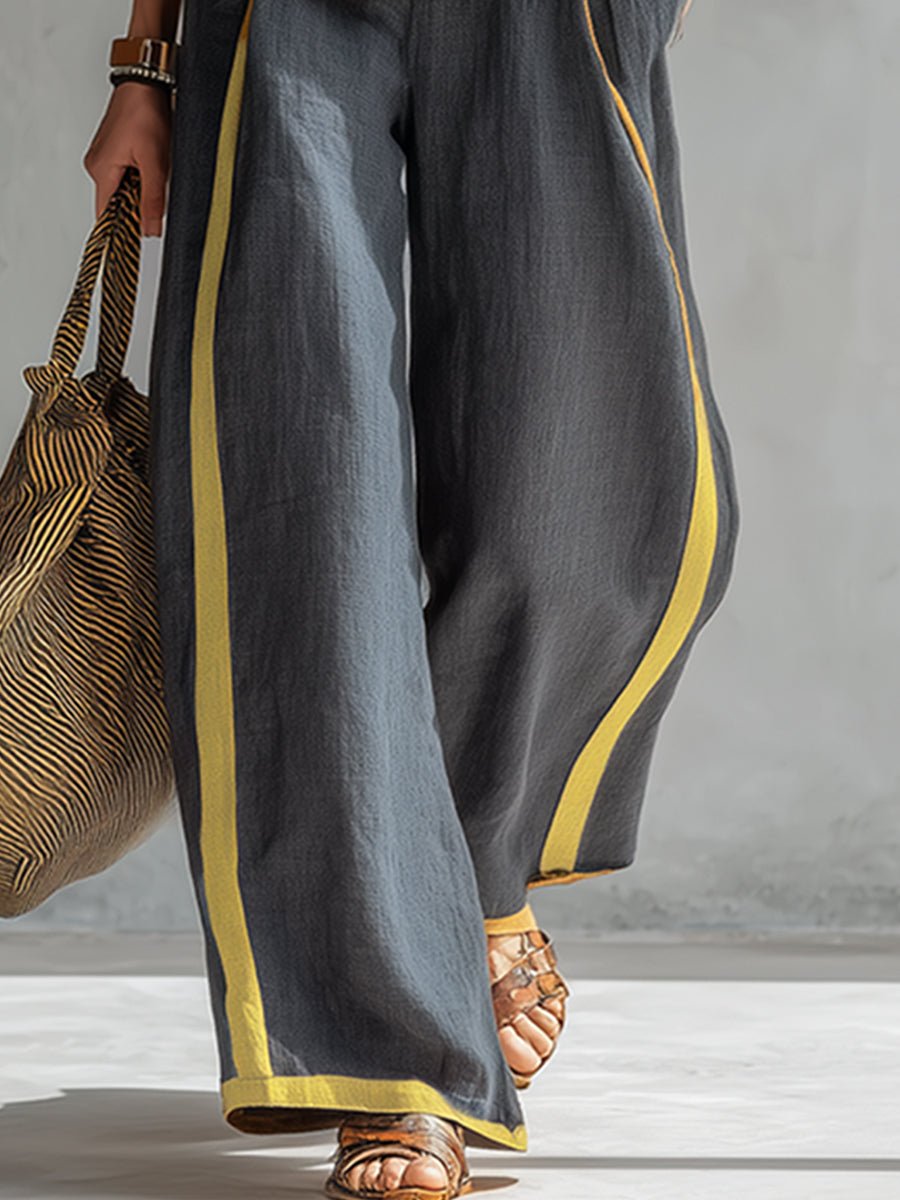 Bernadette | Elegant Vest and Trouser Set in Cotton-Linen