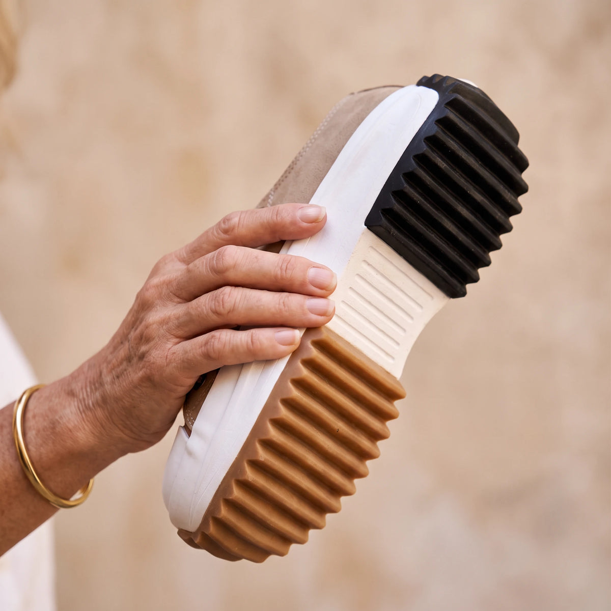 A grippy sole for confident steps