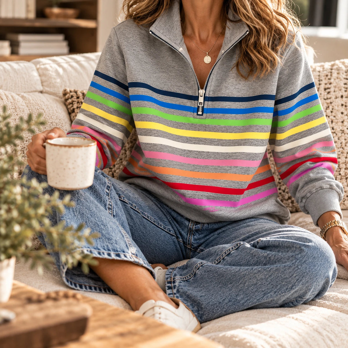 A half-zip collar you can adjust