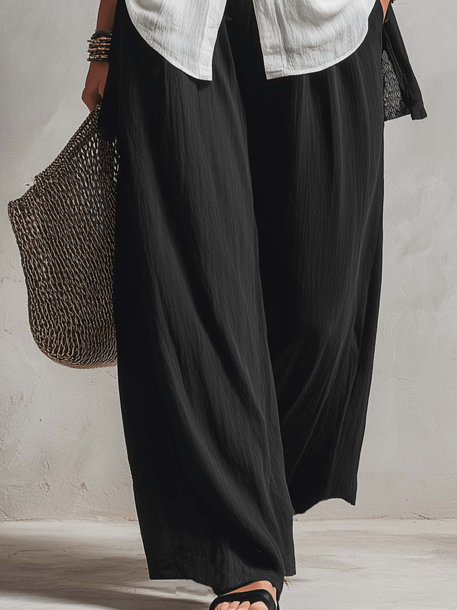 Marguerite | Minimalist Layered Cardigan and Wide Pants Three-Piece Set