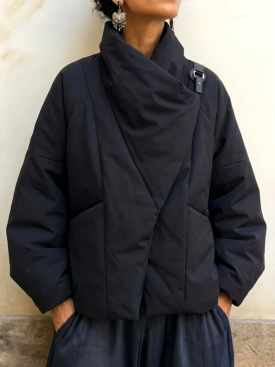 Oda | Asymmetric Draped Padded Jacket